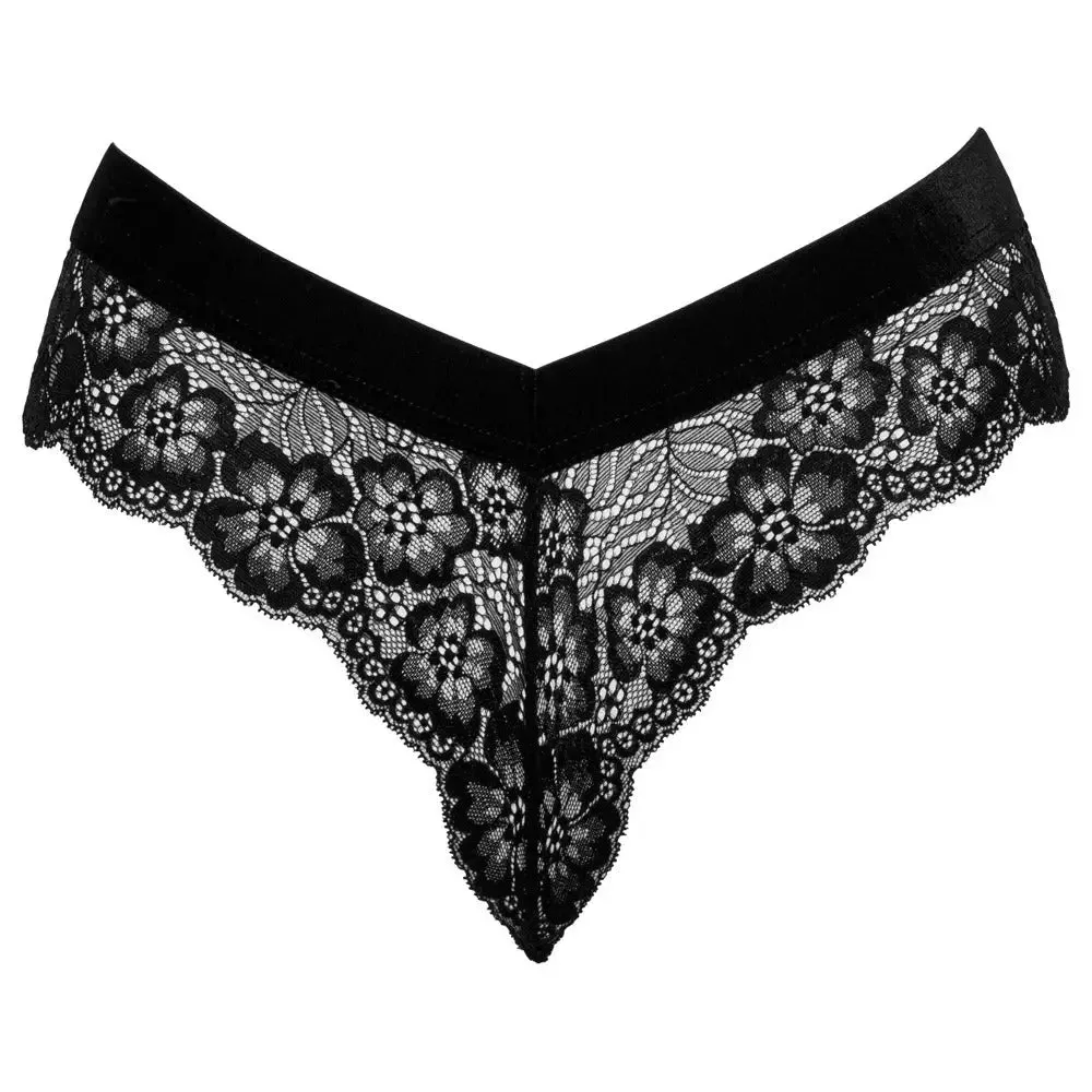 Cottelli Sexy Black Chain Crotch Lace Panties