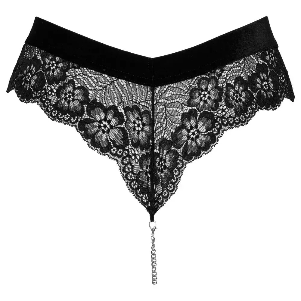 Cottelli Sexy Black Chain Crotch Lace Panties