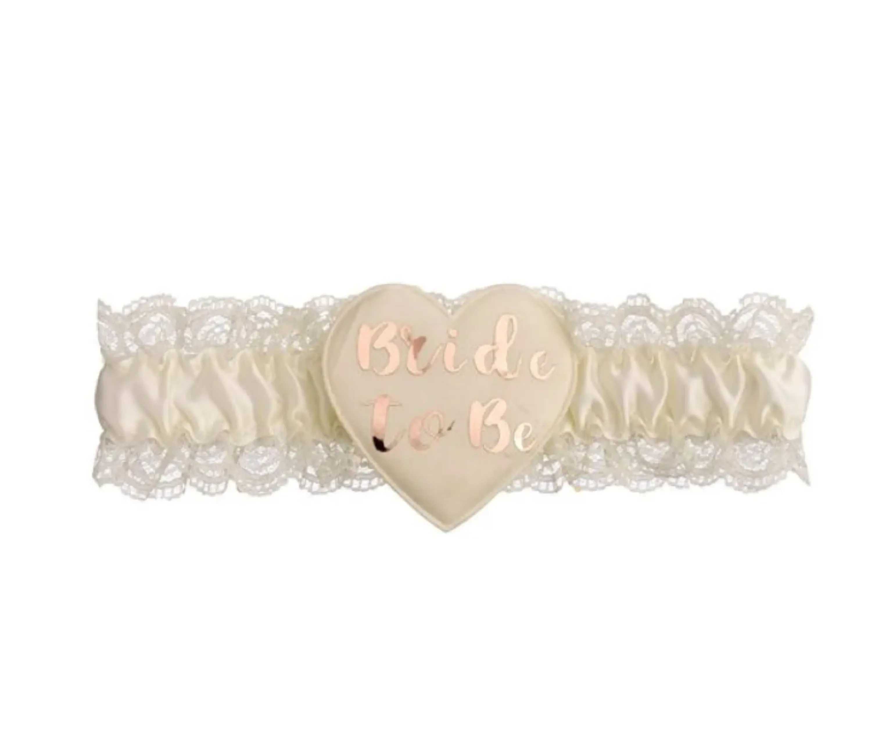 Cream & Rose Gold Bride to Be Garter
