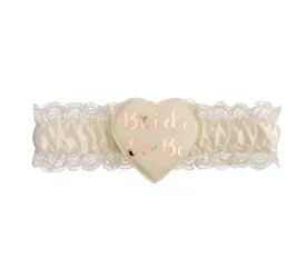 Cream & Rose Gold Bride to Be Garter