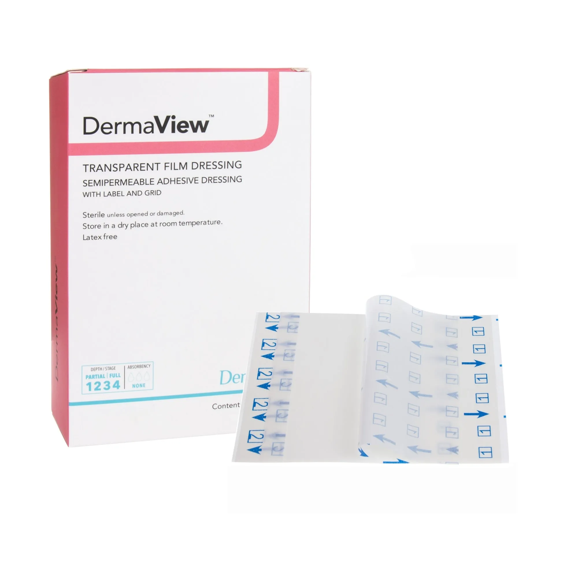 DermaView I.V. Transparent Film Dressing for Catheter Sites, 2.375" x 2.75"