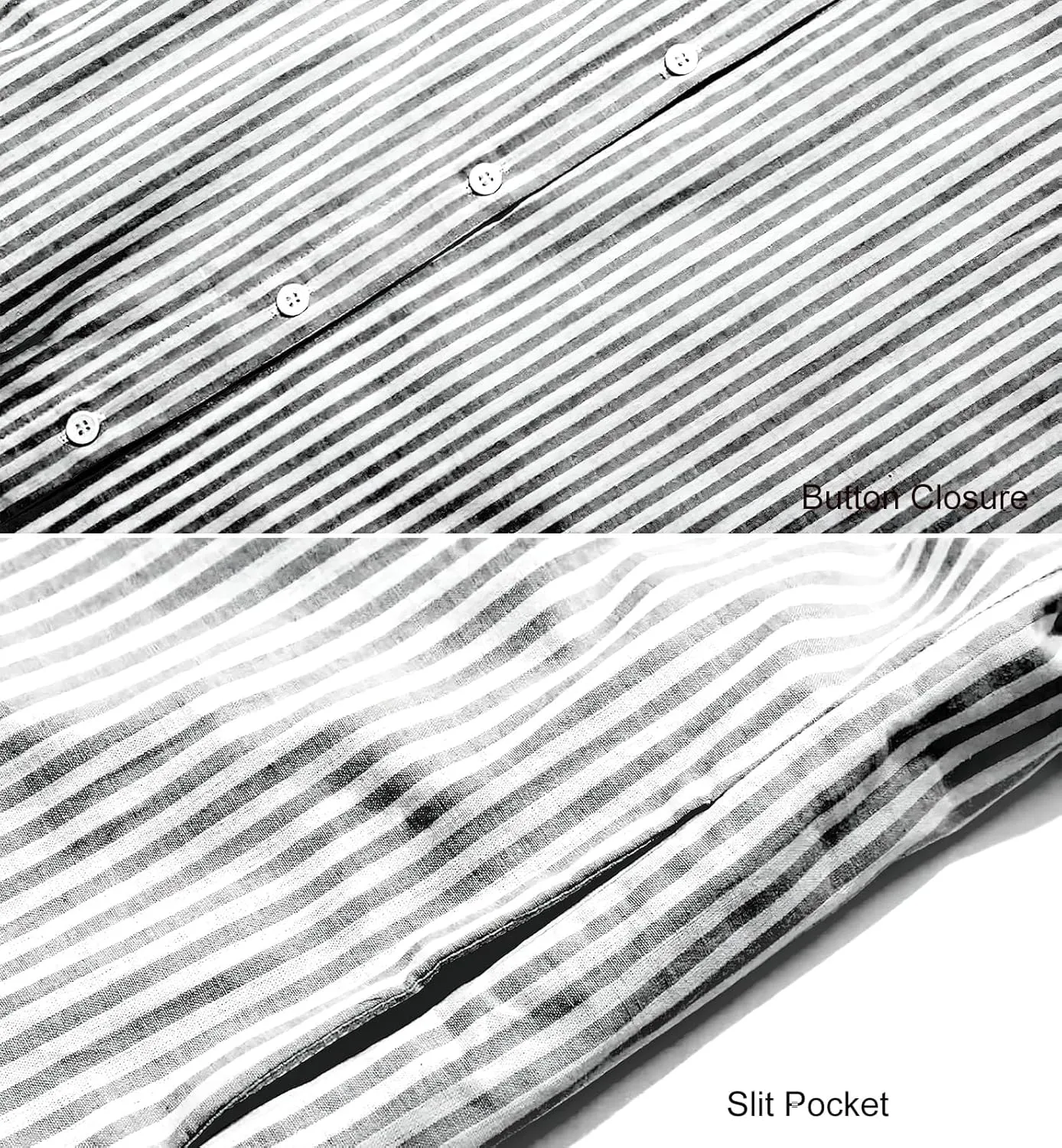 ebossy Women's Casual Stripes Buttoned Long Sleeve Oversized Loose Fit Maxi Shirt Dress Plus Size