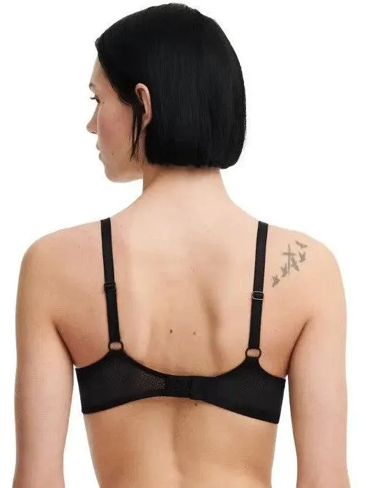 Fleurs Signature Black Leather Plunge Bra