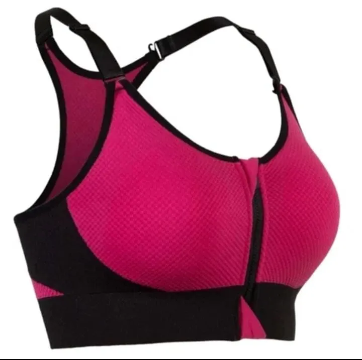 Flourish Front  Push Up Wireless Shockproof Front Zipper Sweat-Absorbing bra, Waistcoat Sports Bra