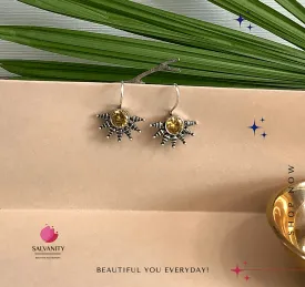 German Silver Half Sunflower shaped Drops