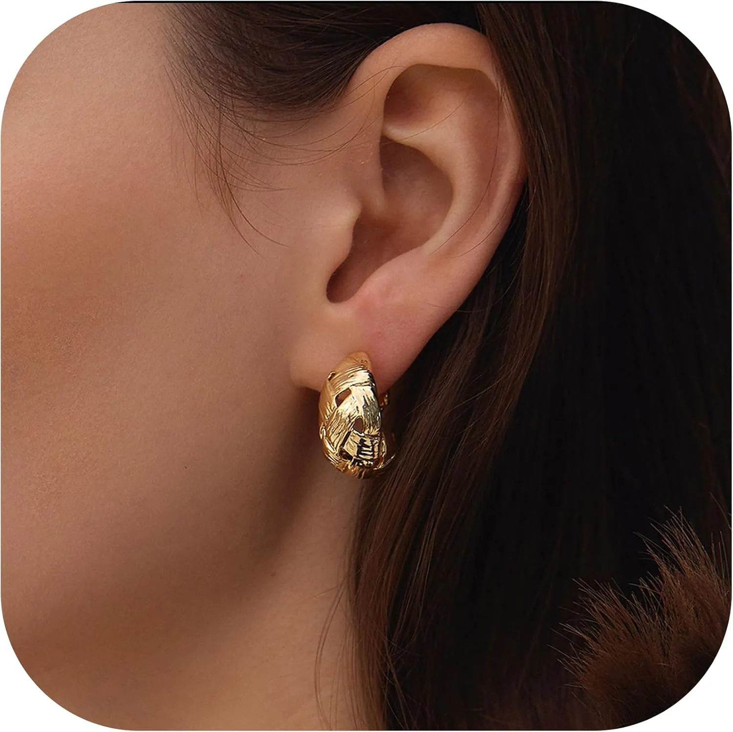 Gold Clip on Earrings for Women Clip on Hoop Earrings Gold Hoop Earrings Clip Non Pierced for Designer Luxury Trendy hypoallergenic Jewelry