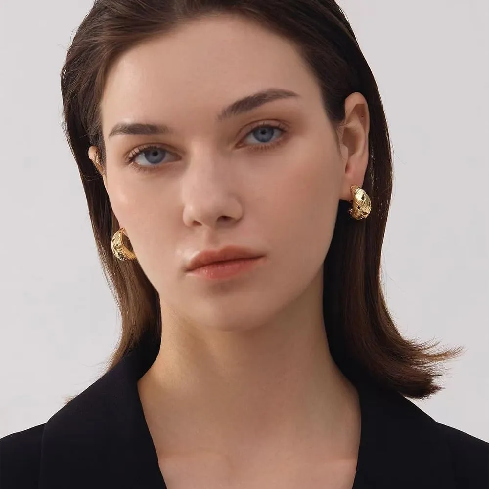 Gold Clip on Earrings for Women Clip on Hoop Earrings Gold Hoop Earrings Clip Non Pierced for Designer Luxury Trendy hypoallergenic Jewelry