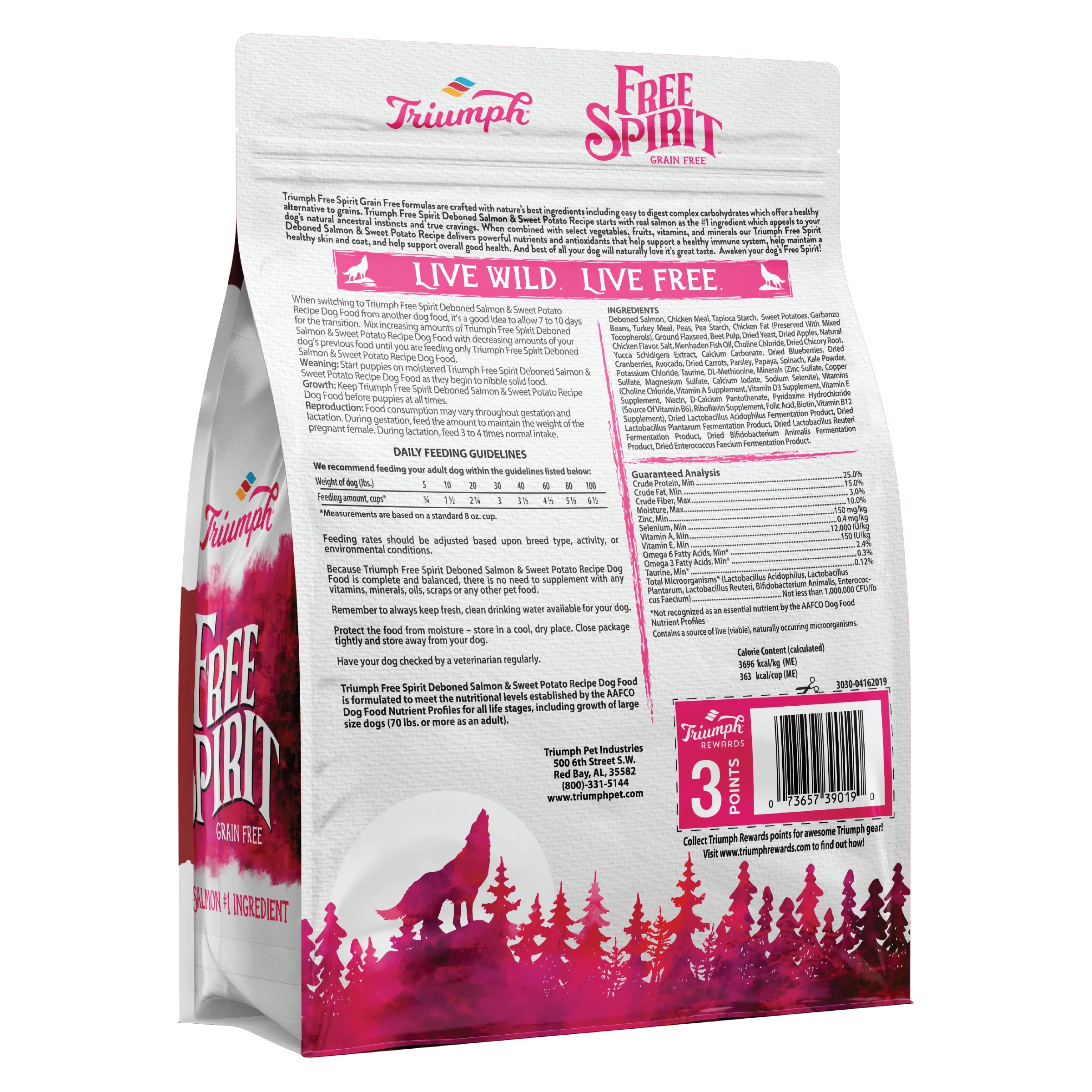 Grain Free Salmon & Sweet Potato Dog Food | 3 LB, 13 LB, 26 LB | Triumph