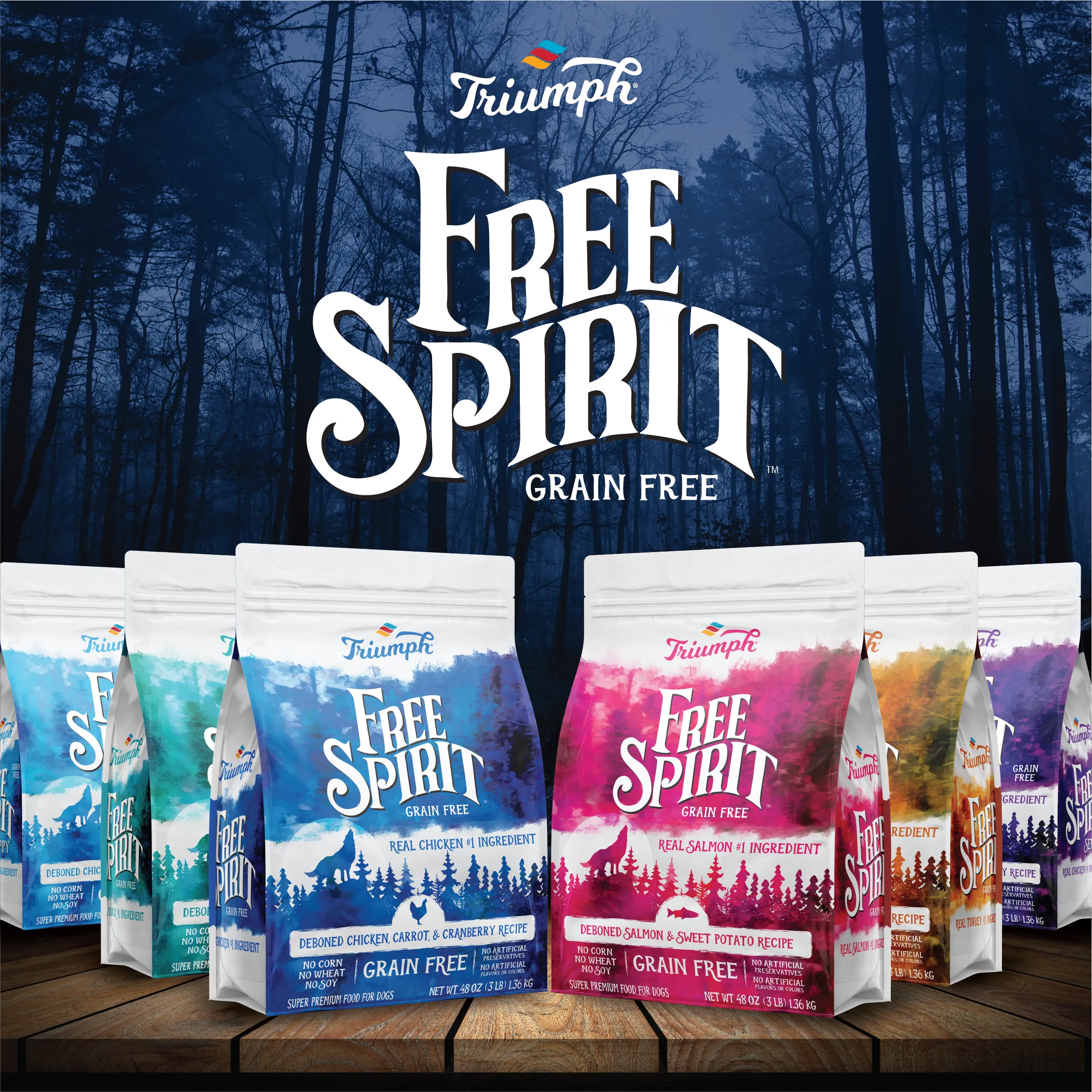 Grain Free Salmon & Sweet Potato Dog Food | 3 LB, 13 LB, 26 LB | Triumph