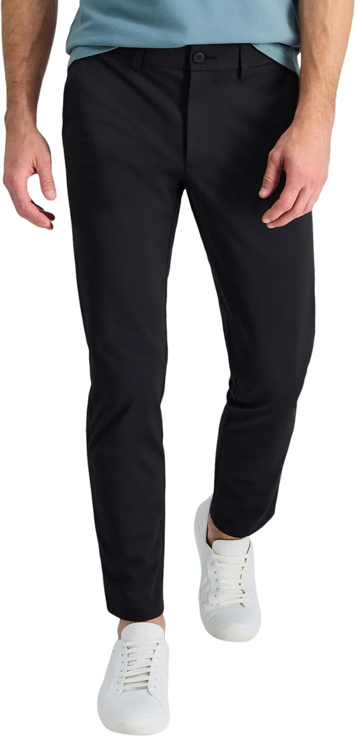 Haggar Men's Sport Travel Performance Straight Fit Flat Front Stretch Casual Pant