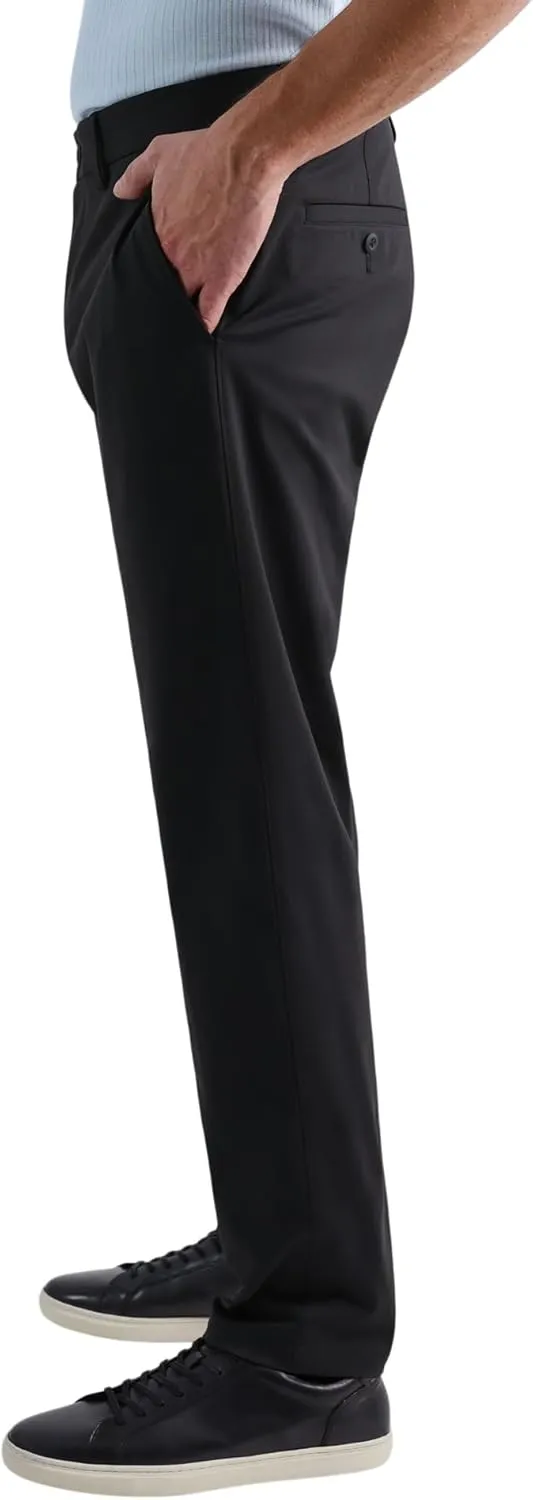 Haggar Men's Sport Travel Performance Straight Fit Flat Front Stretch Casual Pant