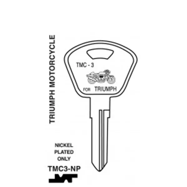 JET - TMC3-NP - Triumph - Motorcycle Key - Nickel Plated
