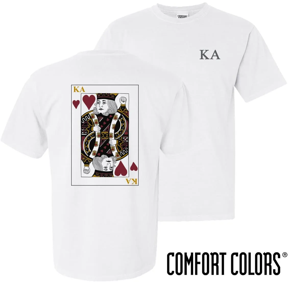 Kappa Alpha Comfort Colors White King of Hearts Short Sleeve Tee