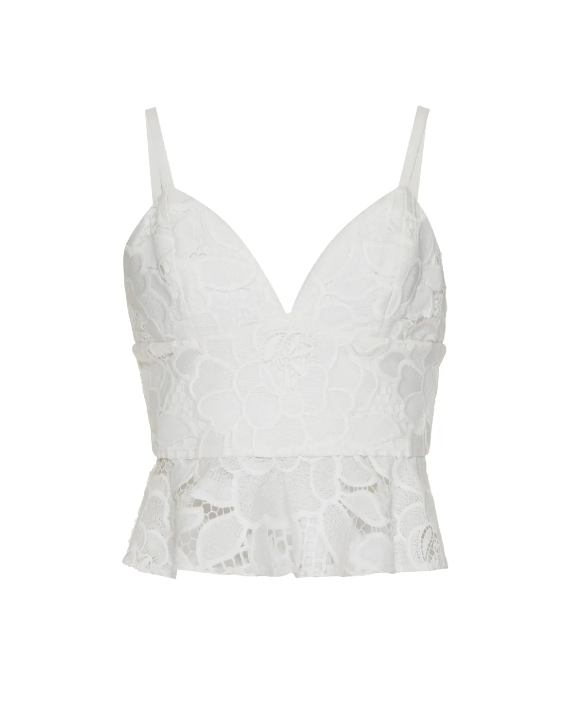 Lace Peplum Top White (EXCLUSIVE)
