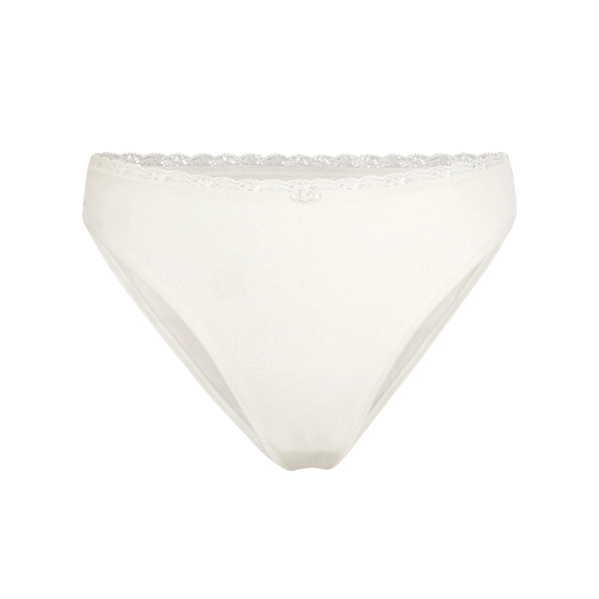 LACE POINTELLE MID RISE BRIEF | BONE