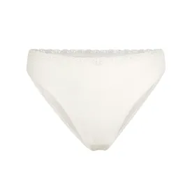 LACE POINTELLE MID RISE BRIEF | BONE