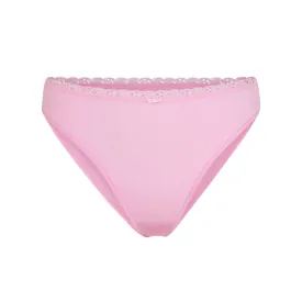 LACE POINTELLE MID RISE BRIEF | BUBBLE GUM