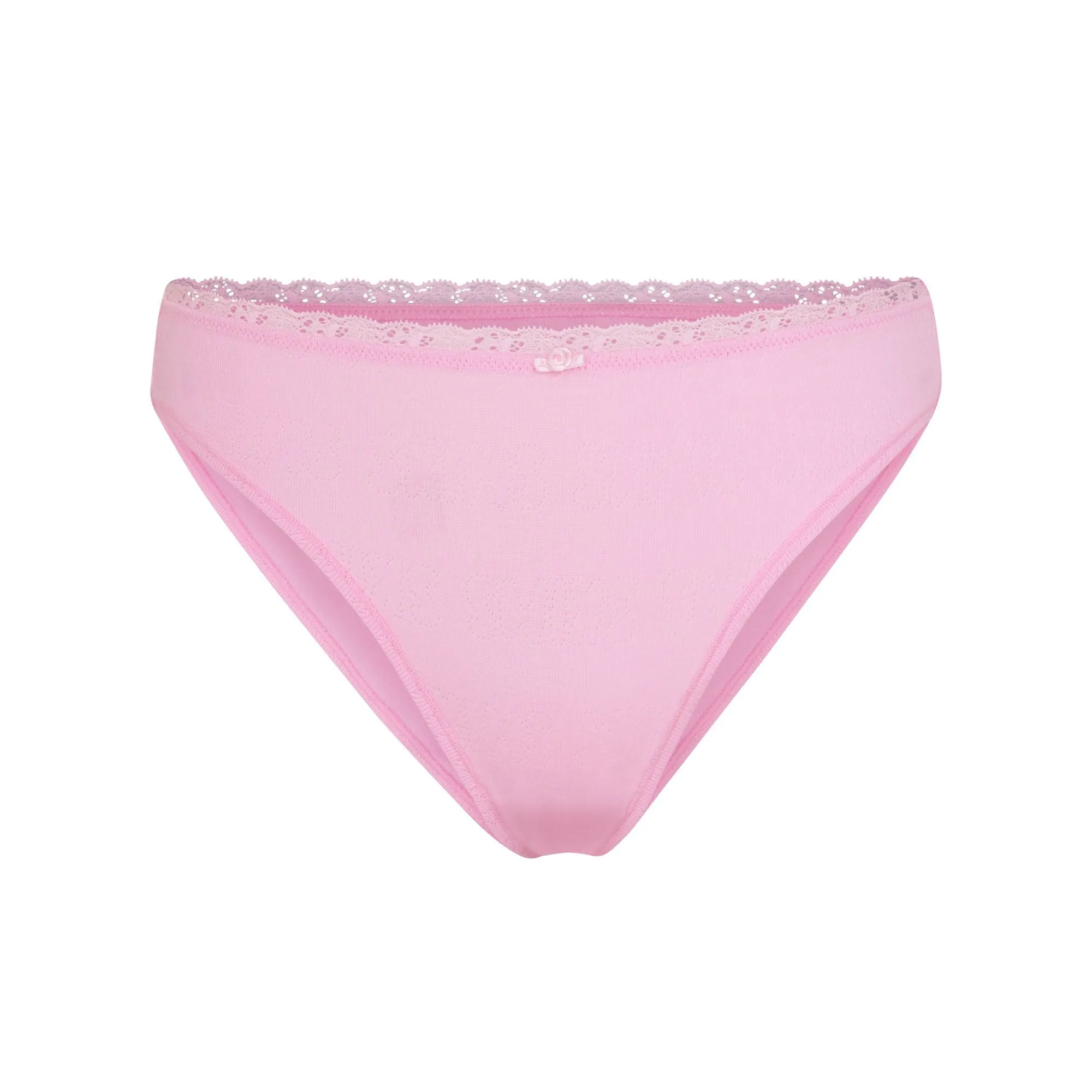 LACE POINTELLE MID RISE BRIEF | BUBBLE GUM