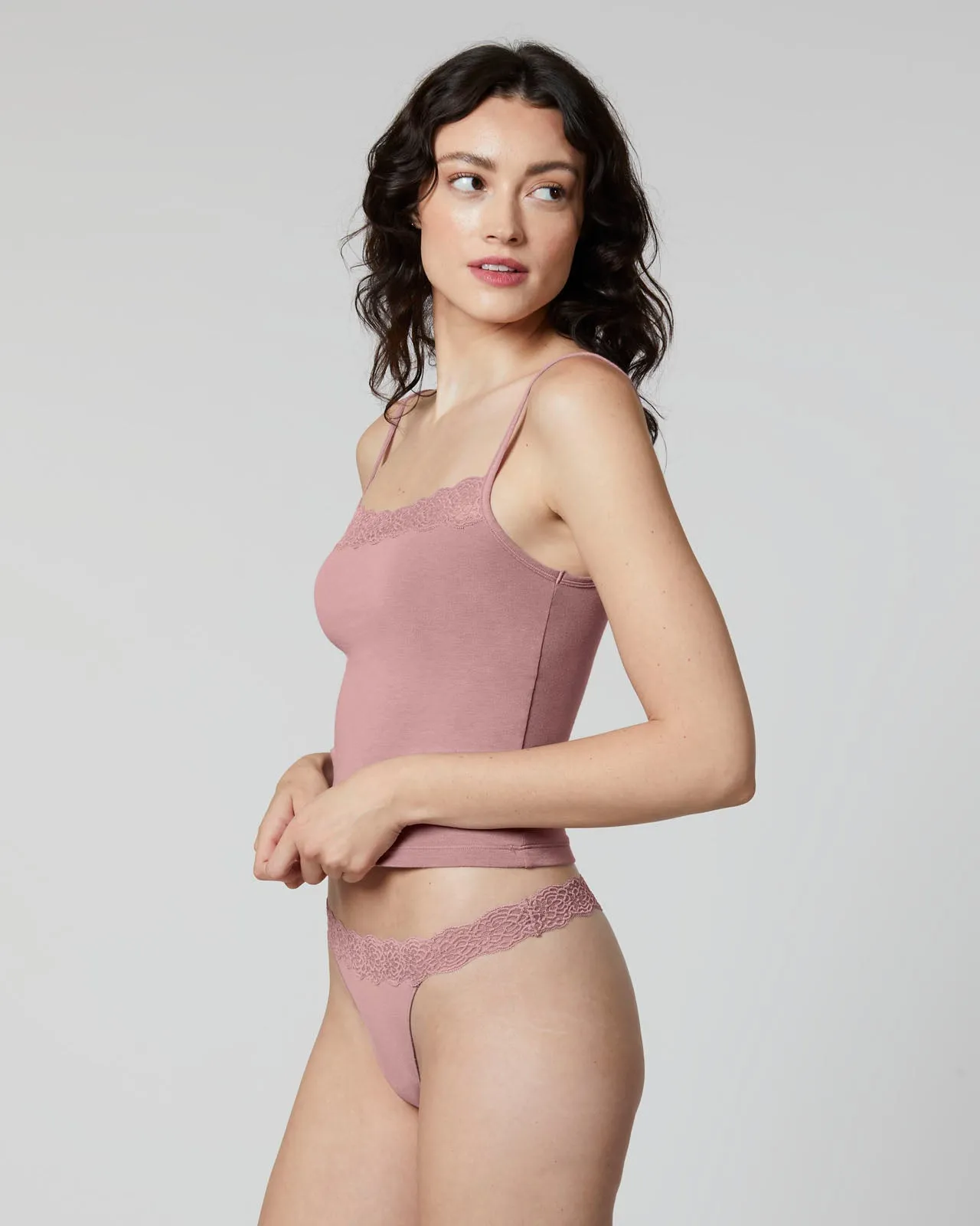Lacy Cotton Thong