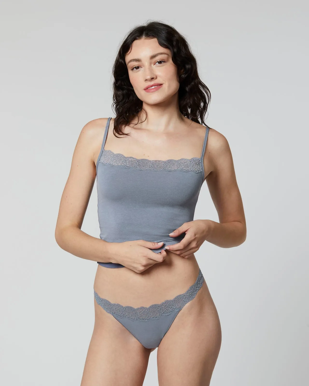 Lacy Cotton Thong