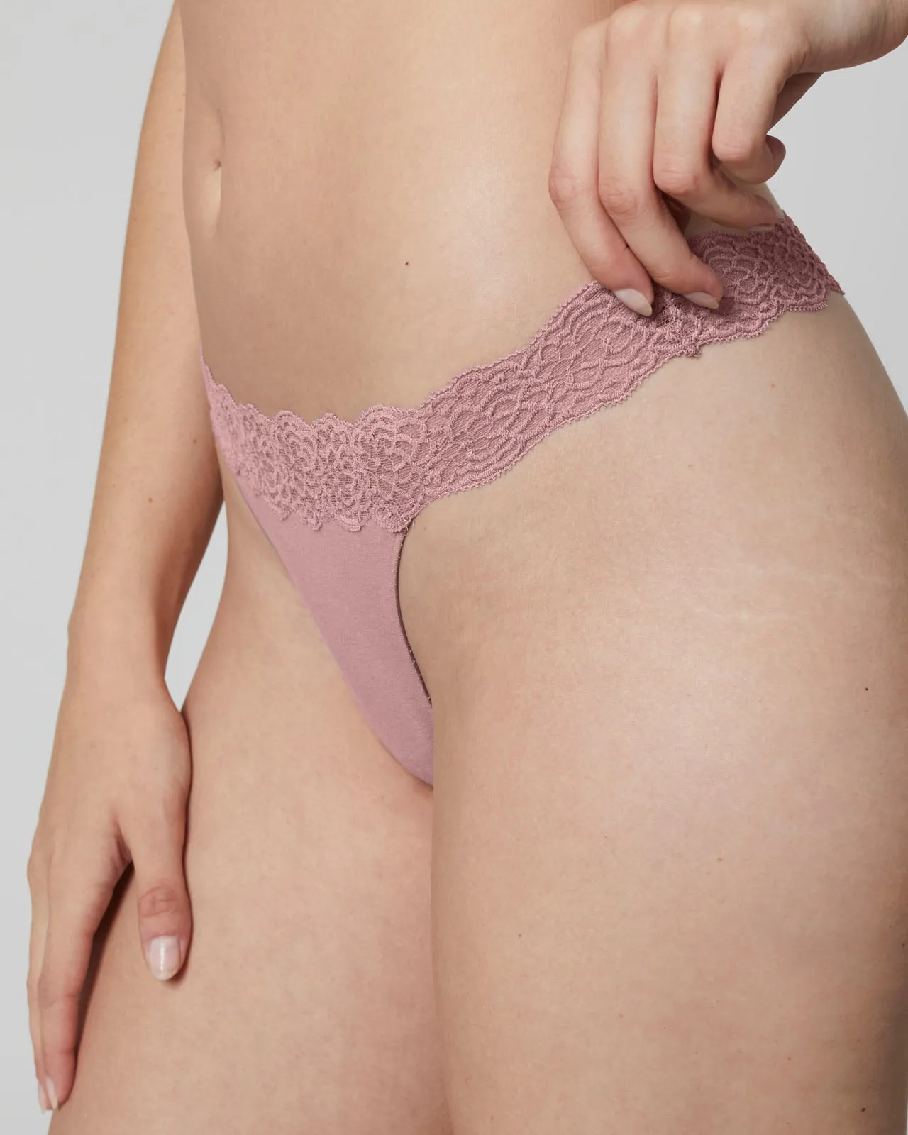 Lacy Cotton Thong