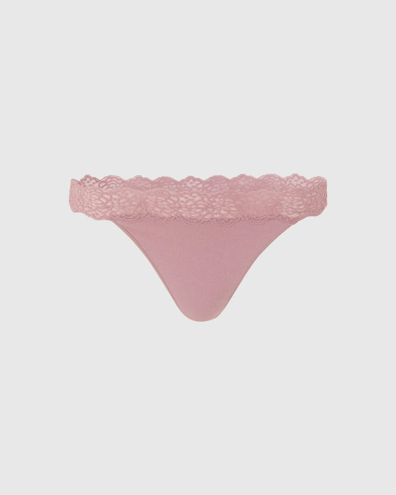 Lacy Cotton Thong