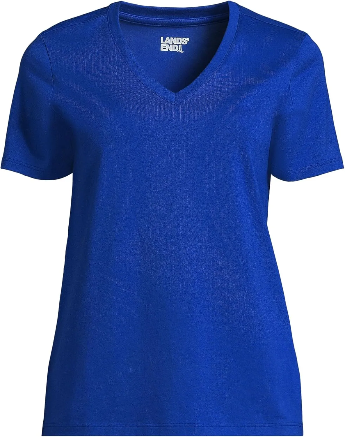 Lands' End Women's Relaxed American-Grown Supima Cotton V-Neck T-Shirt