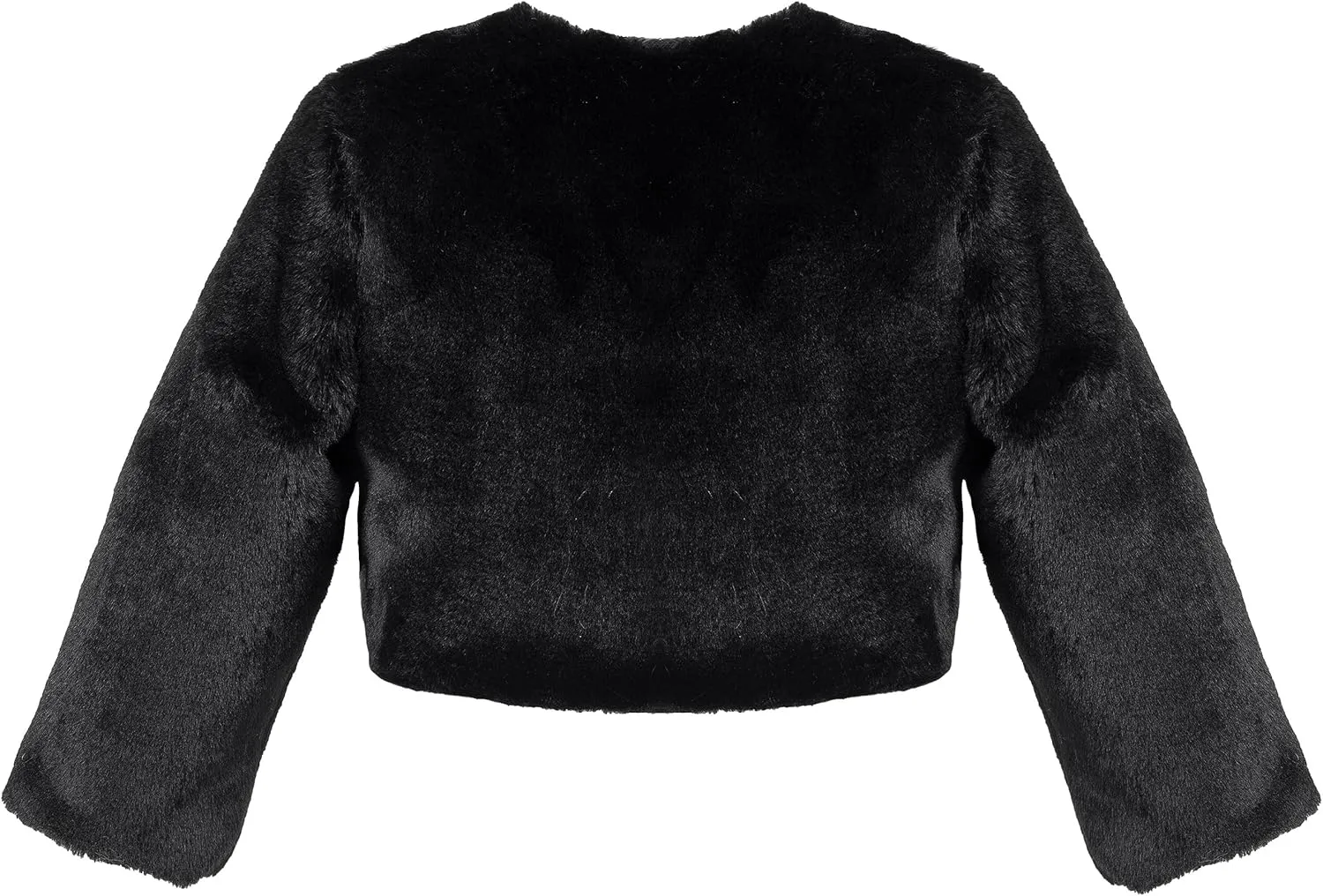 Lilax Girls Cozy Faux Fur Long Sleeve Crew Neck Dress Coat