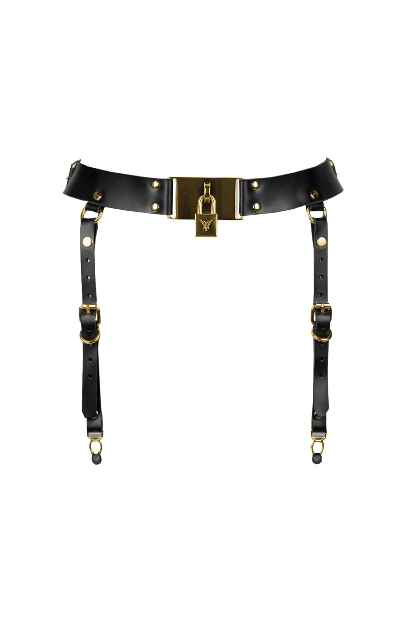 Lock Leather Garter Belt