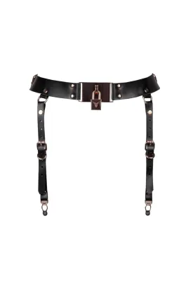 Lock Leather Garter Belt