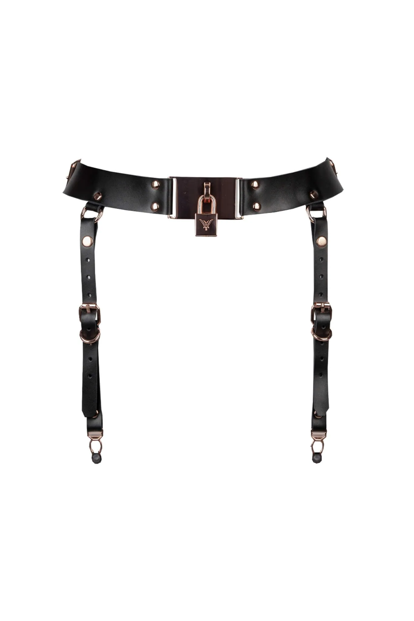 Lock Leather Garter Belt