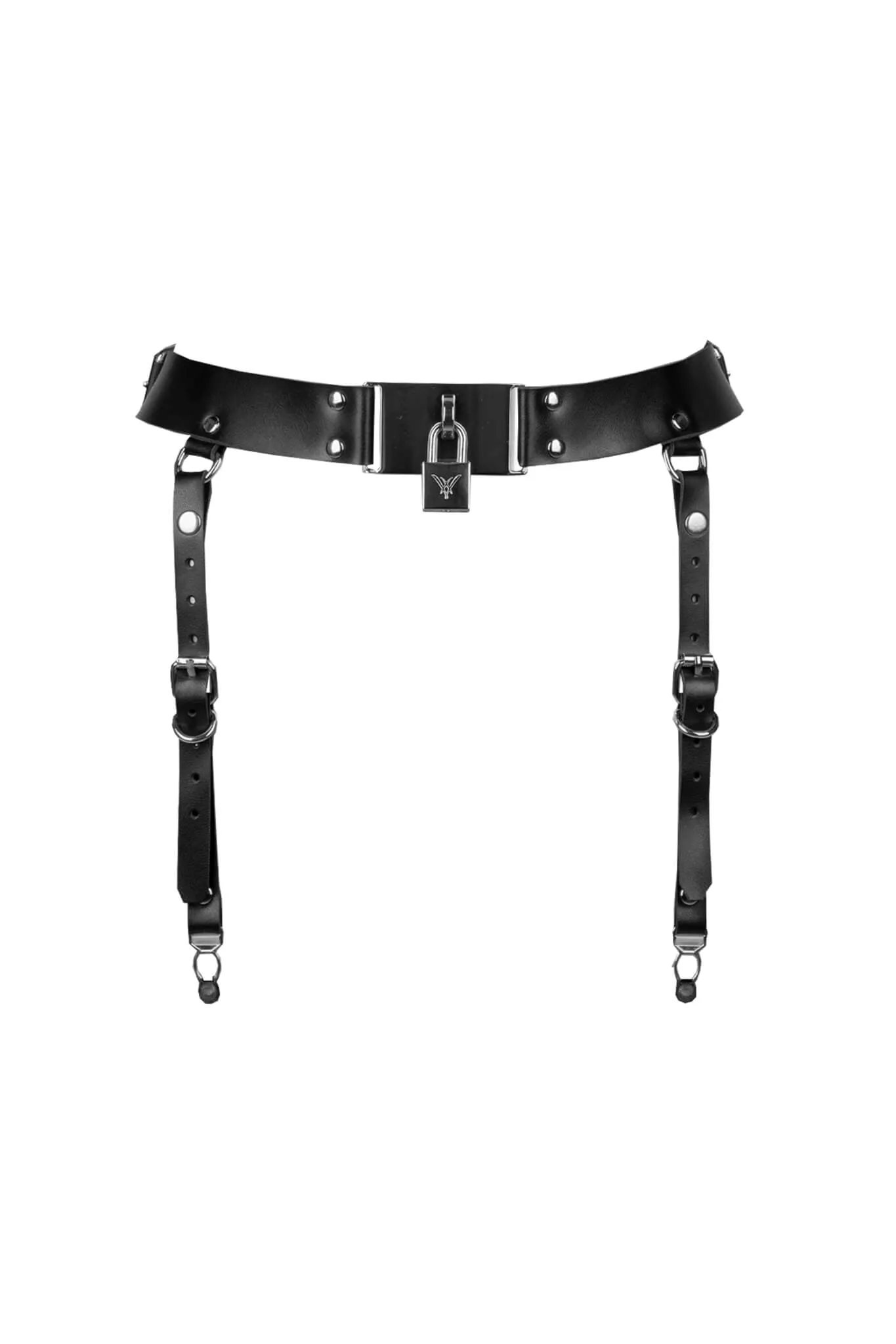 Lock Leather Garter Belt