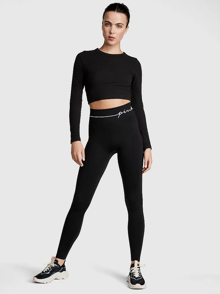 Long sleeve Victoria's Secret Pink Crop, black