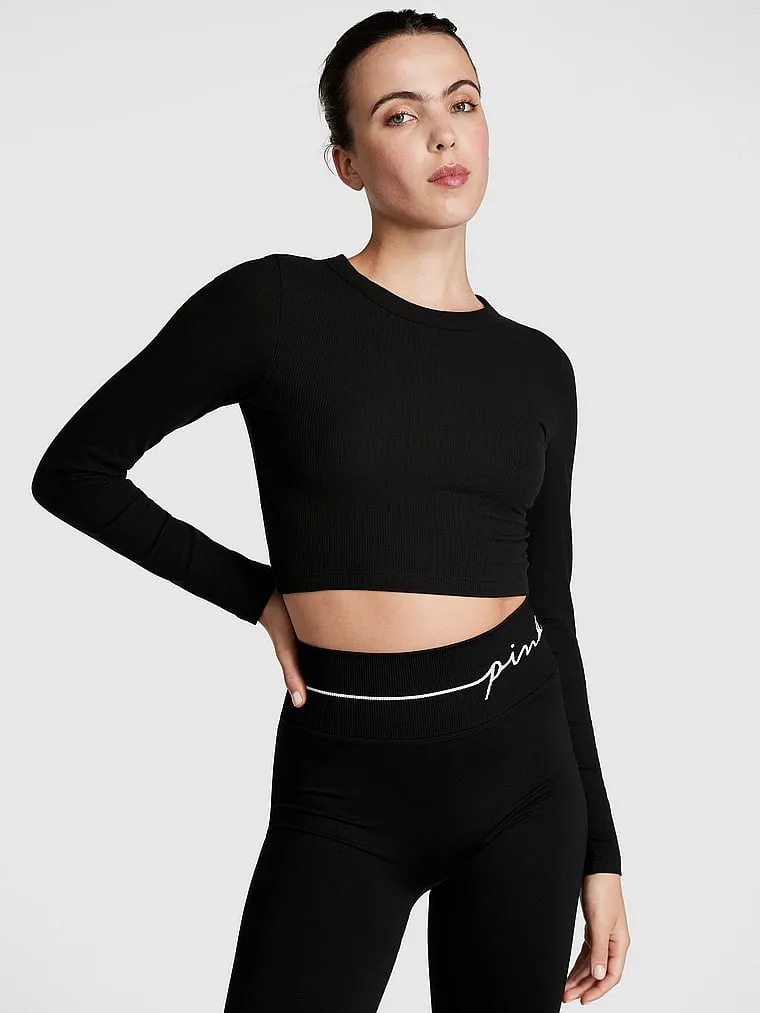 Long sleeve Victoria's Secret Pink Crop, black