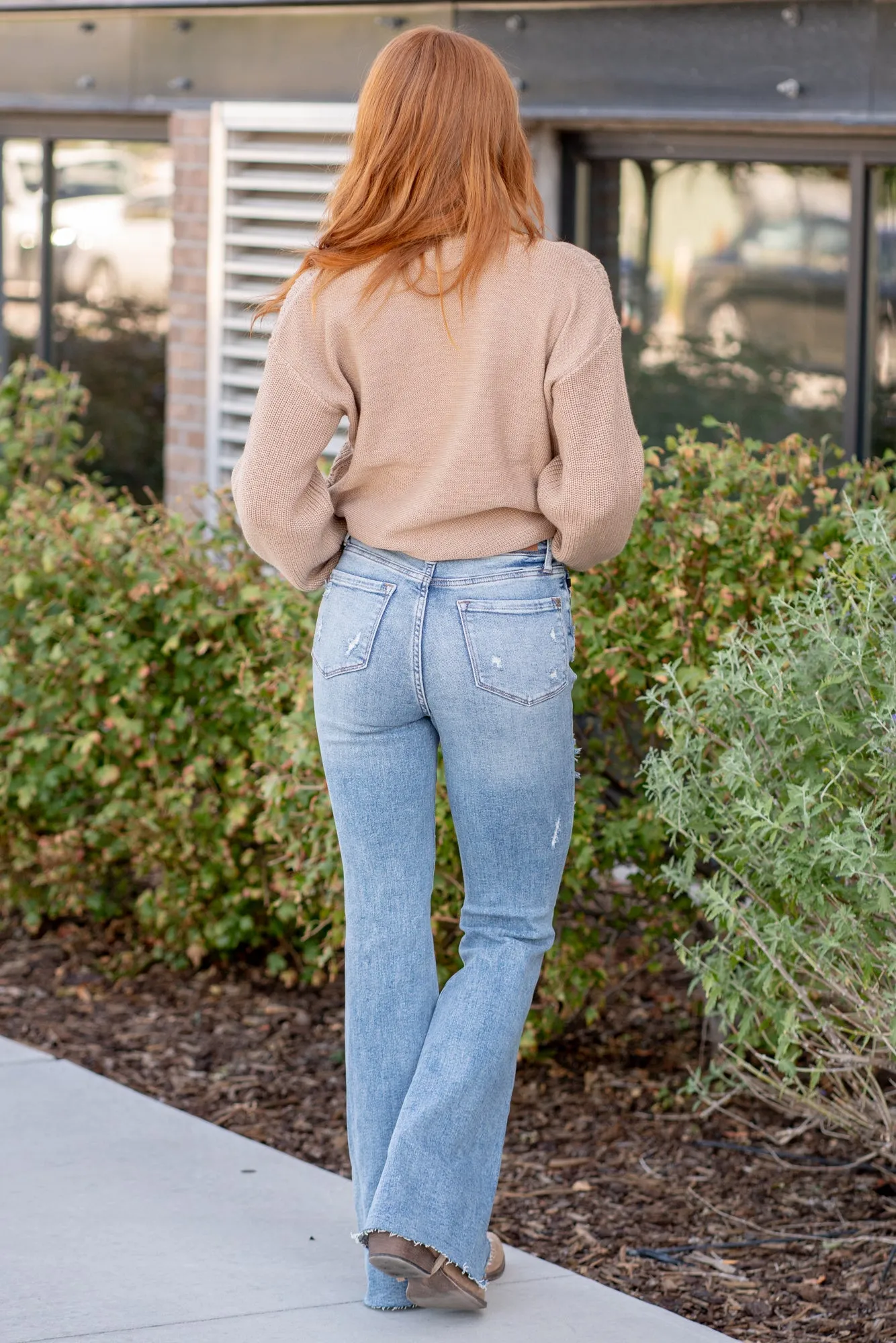 Marietta High Rise Distressed Flares