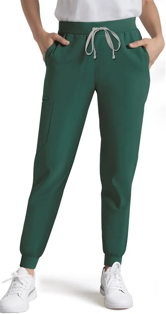 Medical Scrub Pants for Women, Jogger Pants with 6 Pockets, Soft Womens Scrubs Pant Drawstring Mid-Rise Cargo Pants