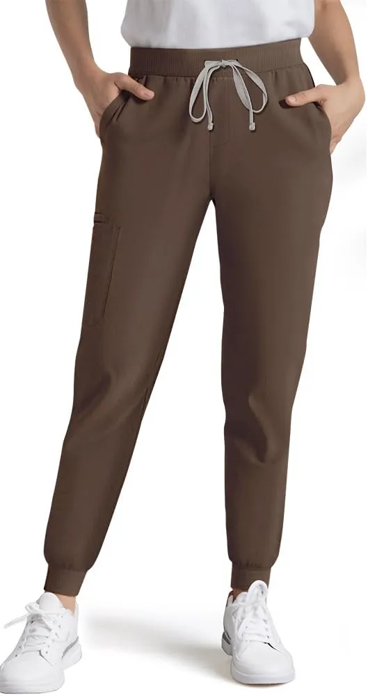 Medical Scrub Pants for Women, Jogger Pants with 6 Pockets, Soft Womens Scrubs Pant Drawstring Mid-Rise Cargo Pants