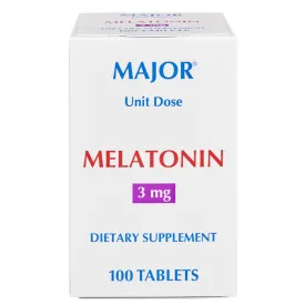 Melatonin 3 mg Unit Dose Tablets (10 Packs of 10) 100 Count