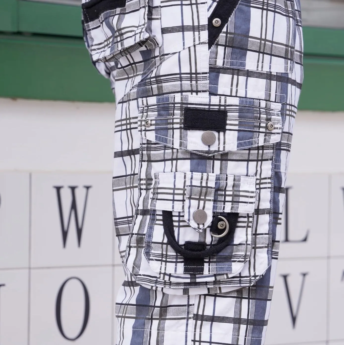 Men's Ripstop Cargo Shorts-Long Cotton Twill Straight Leg for Work Outdoor