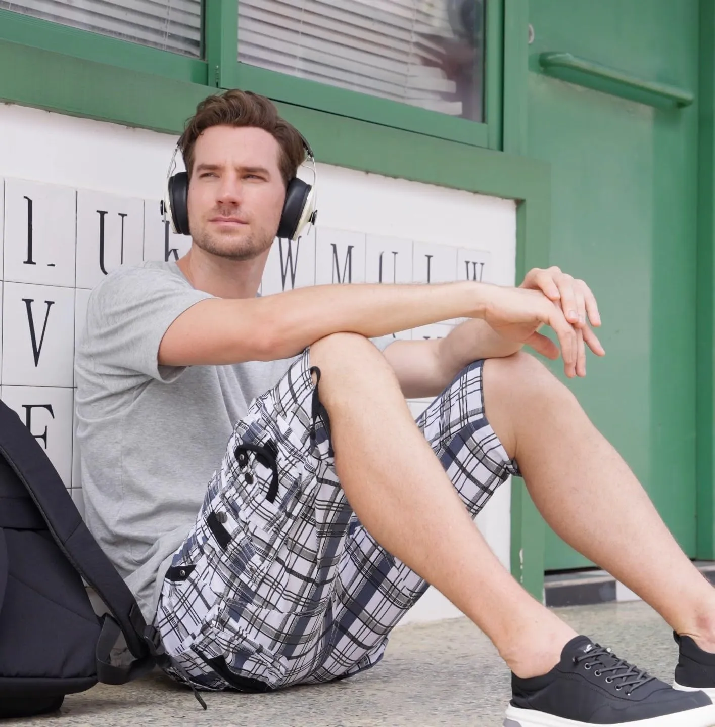 Men's Ripstop Cargo Shorts-Long Cotton Twill Straight Leg for Work Outdoor