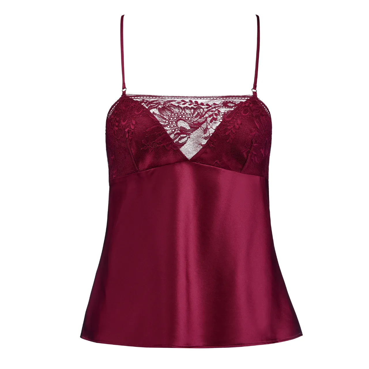 Midnight Whisper Silk Top in Crimson