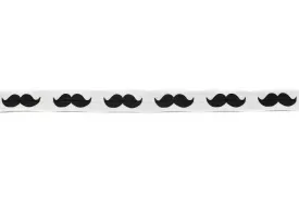 Mustache Print Fold-Over Elastic 0.63" - 1 Yard