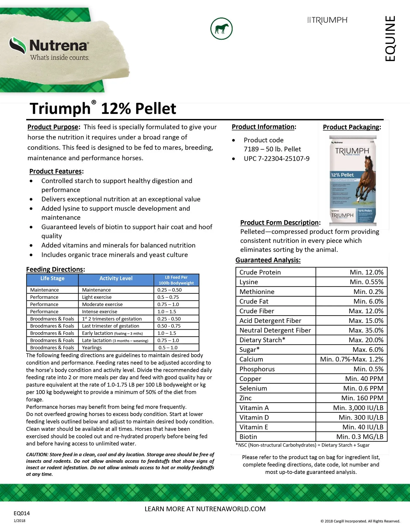 Nutrena Triumph Active 12 Pellet Horse Feed