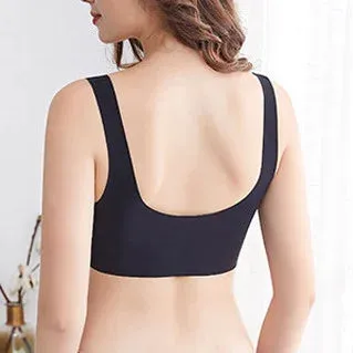 OCW Bra Lace Front Buckle Non-wired U-back Natural Bust Lift Seamless Underwear Big Size M-5XL