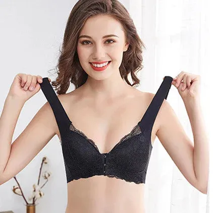 OCW Bra Lace Front Buckle Non-wired U-back Natural Bust Lift Seamless Underwear Big Size M-5XL