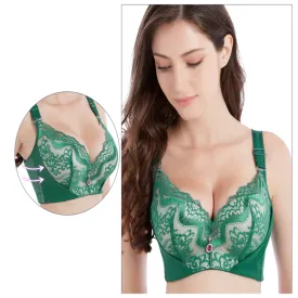 OCW Sheer Lace Bra Push Up Underwire Soft Cup Sexy Lingerie