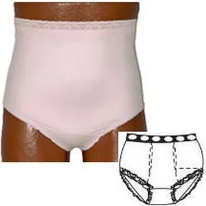 OPTIONS Ladies' Basic With Built-in Barrier/Support, Soft Pink, Dual Stoma, X-Large 10, hips 45" - 47"