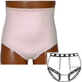 OPTIONS Ladies' Basic With Built-in Barrier/Support, Soft Pink, Dual Stoma, X-Large 10, hips 45" - 47"