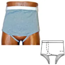 OPTIONS™ Men's Backless with Built-In Barrier/Support, Gray, Right-Side Stoma, Small 32-34