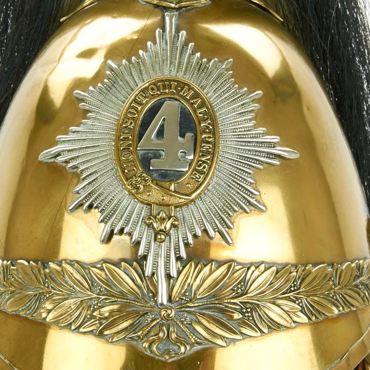 Original Victorian P-1871 Light Cavalry Helmet of the 4th Royal Irish Dragoons